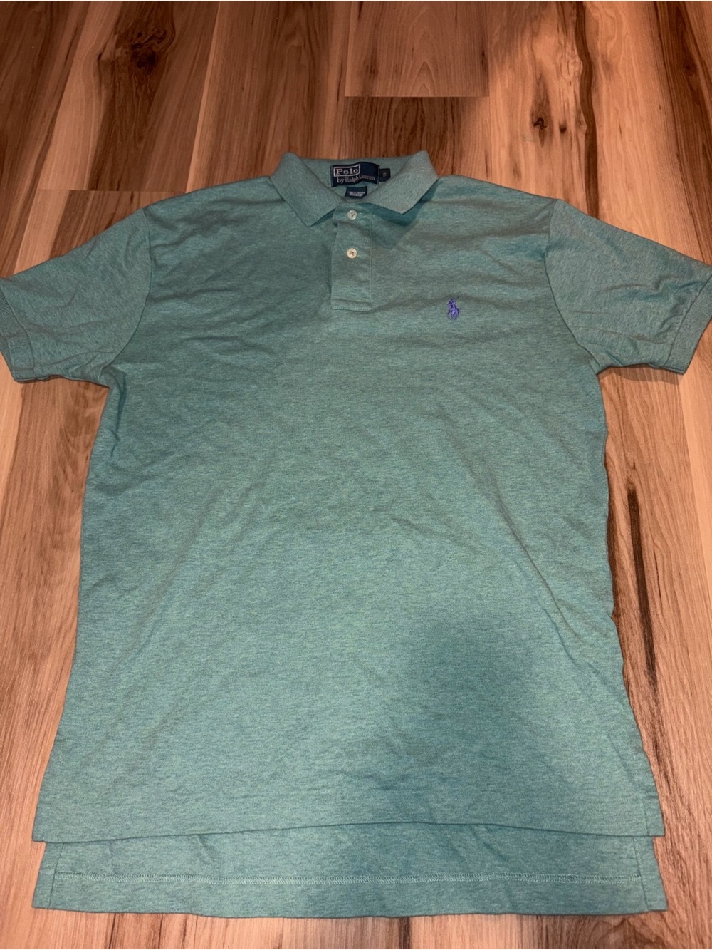 Ralph Lauren Men’s Heather Teal Polo with Purple Pony
